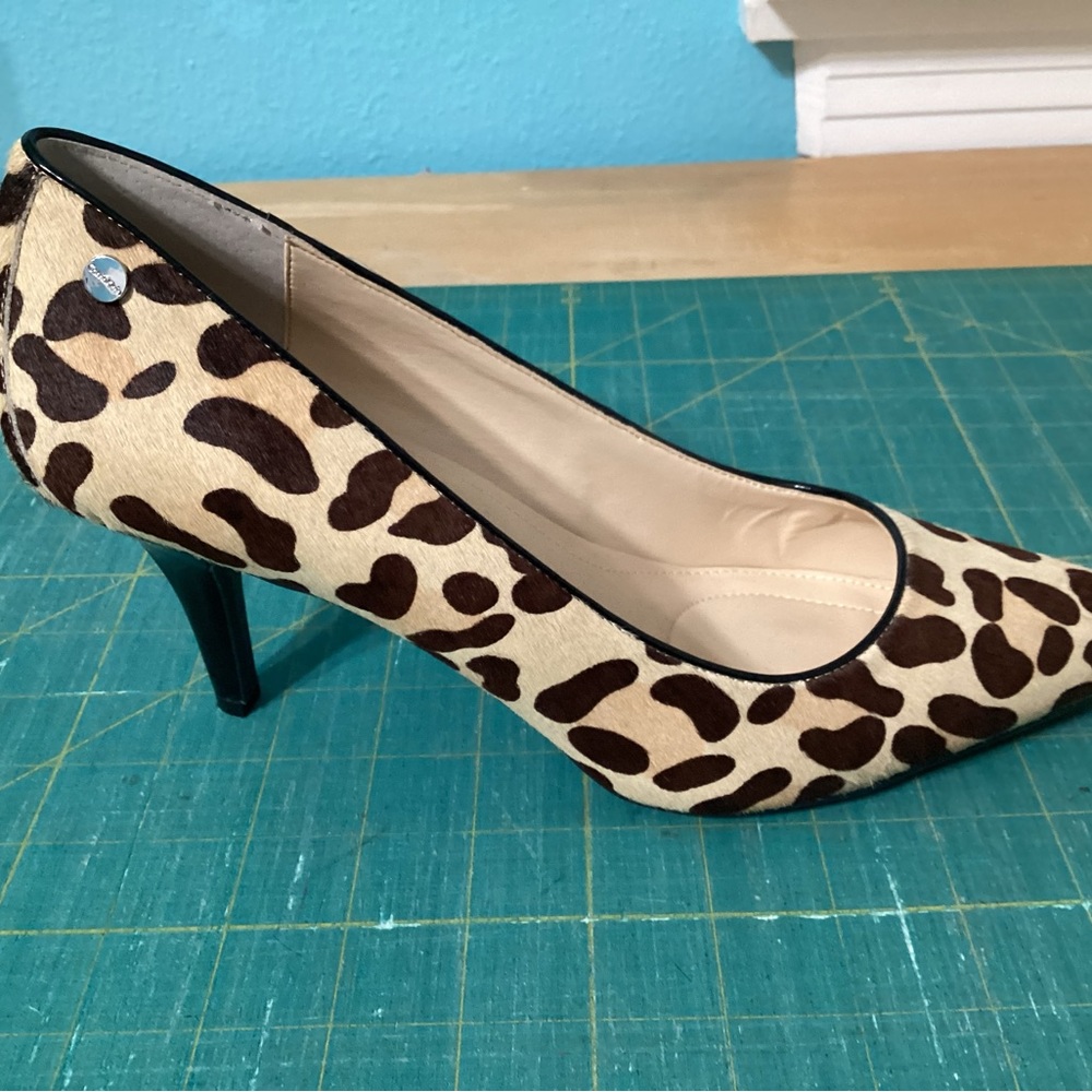 NEW AND UNWORN Calvin Klein Nadine  3 leopard print calf hair pumps